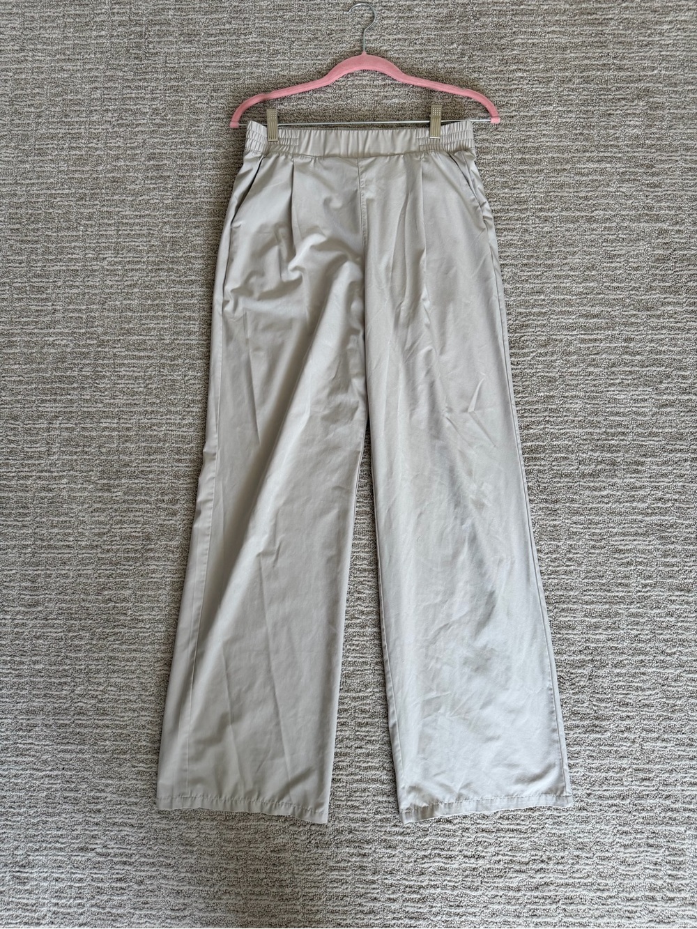 Yogalicious Wide-Leg Pants in Light Beige